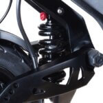 A detailed view of the front suspension on a Fighter 11+ Motorcycle.