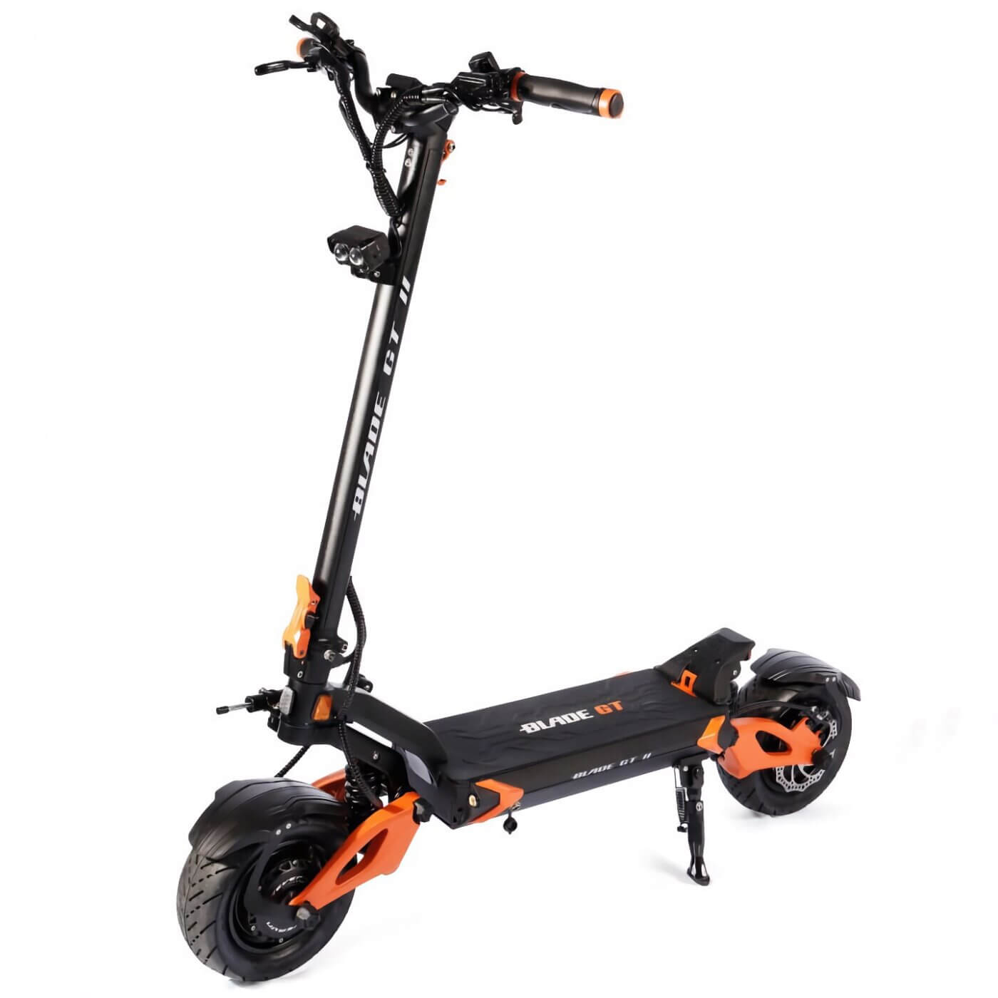 An electric scooter on a white background named Blade GT II.