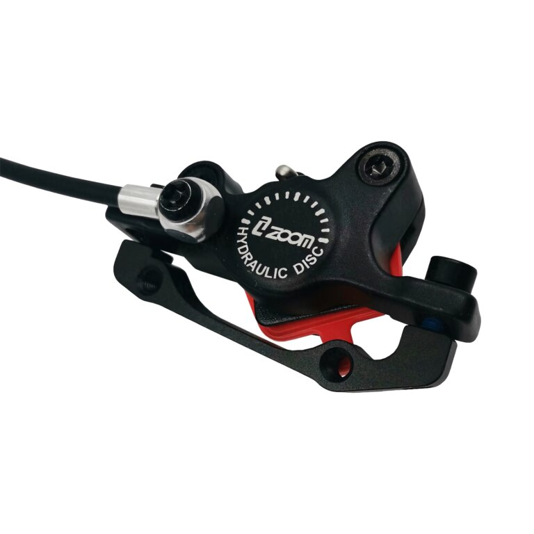 A black and red Zoom Hydraulic Brake Set caliper on a white background.